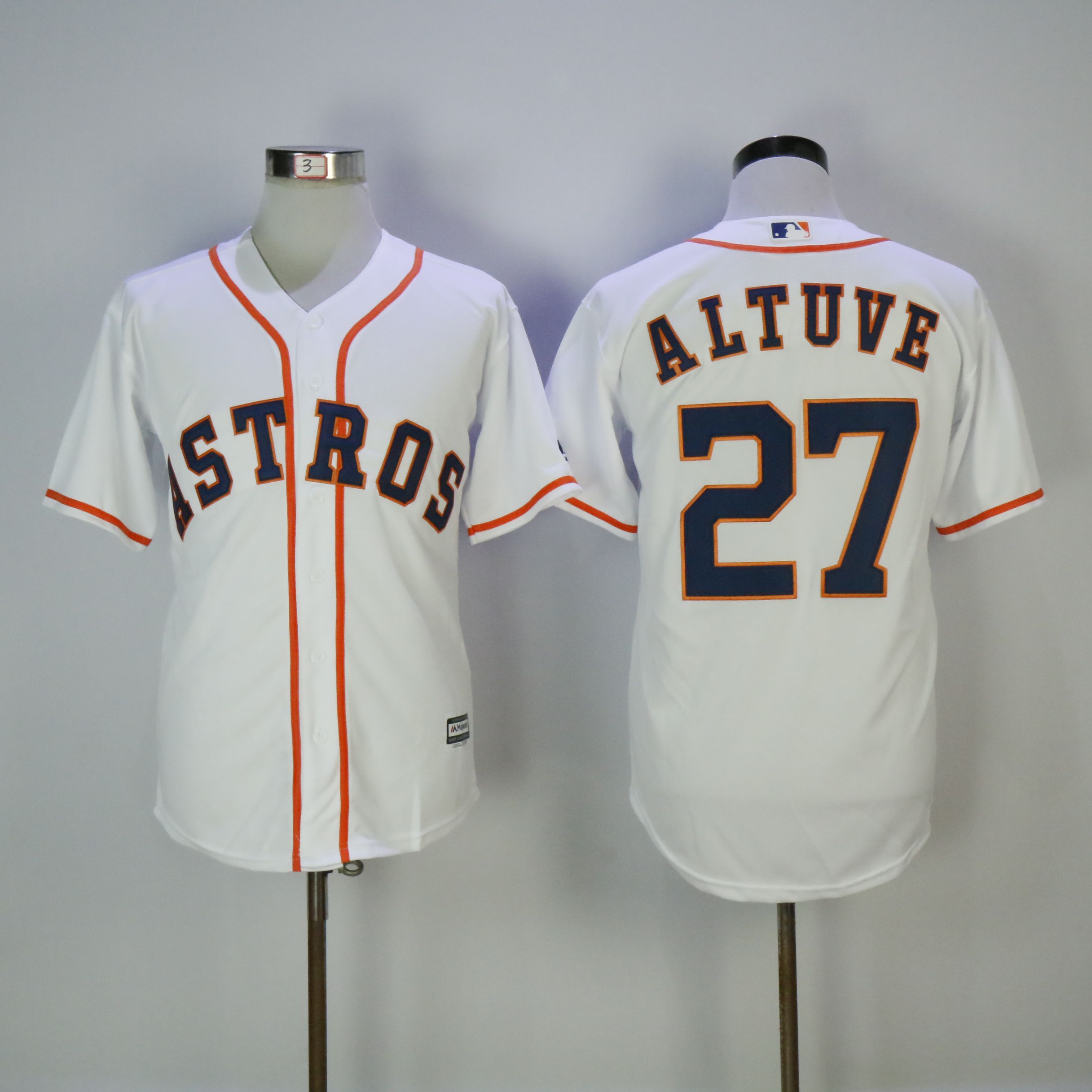 Men Houston Astros #27 Altuve White MLB Jerseys